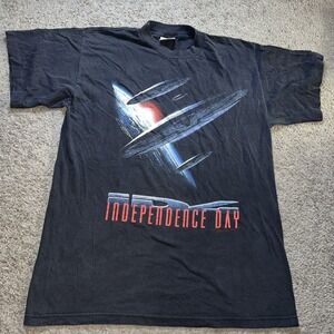 Vintage Independence Day movie tee shirt black L men's Will Smith Desantis 90s